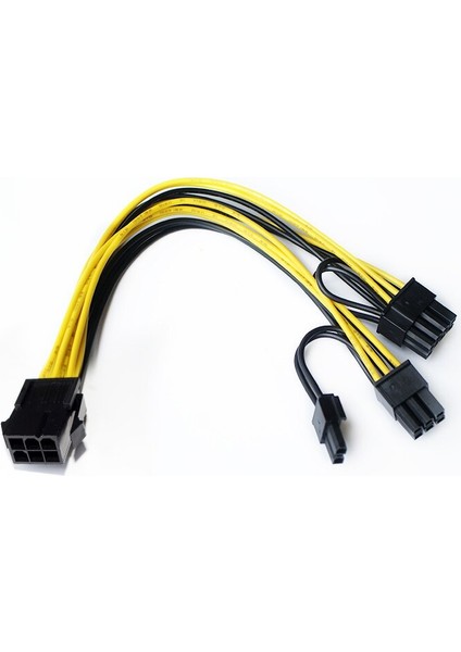 Ult-En Iyi Pcı-E Pcıe 6p Dişi 2 Bağlantı Noktalı Çift 8pin 6+2p Erkek Gpu Grafik Ekran Kartı Madenci Güç Uzatma Kablosu Kablosu 18AWG 20CM (Yurt Dışından)