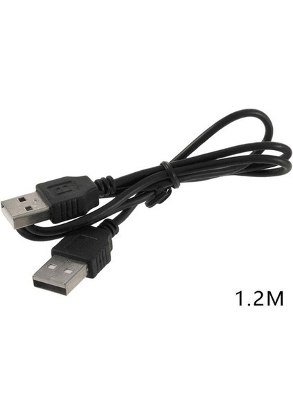 USB 2.0 Tip A Erkek - USB A Erkek Sycn Veri Şarj Kablosu 50CM Siyah Kablo K3A6 (Yurt Dışından)