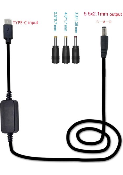 36W USB C Tip C Pd 12V 2.5/3.5/4.0/5.5mm Dönüştürücü Adaptör Kablosu Kablosu Wifi Yönlendirici Dizüstü LED Işık Güvenlik Kamerası (Yurt Dışından)