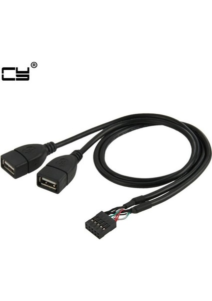 10 Pin / 9pin Anakart Dişi Başlık - Çift USB 2.0 Dişi Adaptör Kablosu 50CM (Yurt Dışından) fiyatları