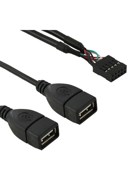 10 Pin / 9pin Anakart Dişi Başlık - Çift USB 2.0 Dişi Adaptör Kablosu 50CM (Yurt Dışından) fırsatları