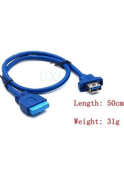 Tek Bağlantı Noktalı USB 3.0 Dişi Vidalı Panel Tipi - Anakart 20PIN Kablo 0.5m 50CM (Yurt Dışından) modelleri
