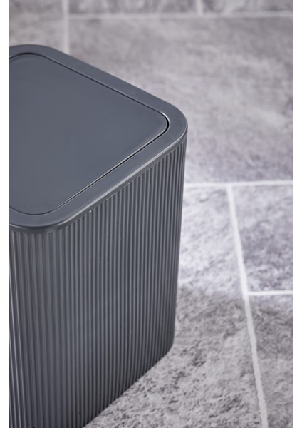 Line Çizgili Kare Kapaklı Klik Çöp Kovası Banyo Mutfak fırsatları