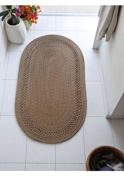 Bohem Tarzı, Jüt , Hasır , Banyo Tuvalet Paspası, Yıkanabilir Paspas, Süper Kalite Iplik Ince Dokuma
