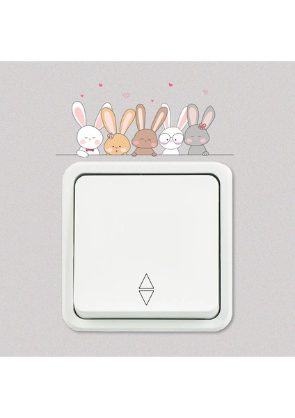 Çocuk Odası Tavşanlı Priz Sticker 9,5 x 4 cm