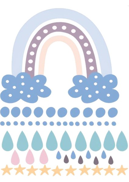 Mavi Gökkuşağı Duvar Sticker