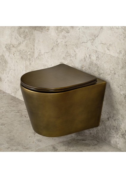 Asma Klozet Kapak Dahil (Mat Bronz) ET-H201BR