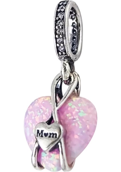 Anne Pembe Opal Kalp Charm