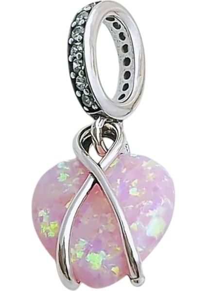 Anne Pembe Opal Kalp Charm