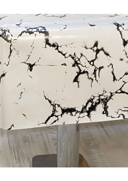 Pvc Kaymaz Elyaf Tabanlı Silinebilir Masa Örtüsü Su Geçirmez Muşamba Sofra Bezi Mermer Desenli modelleri
