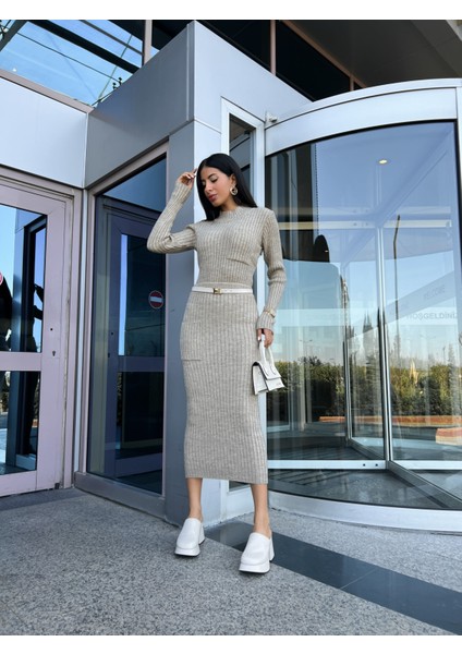 Toprak Cep Detay Triko Etek modelleri