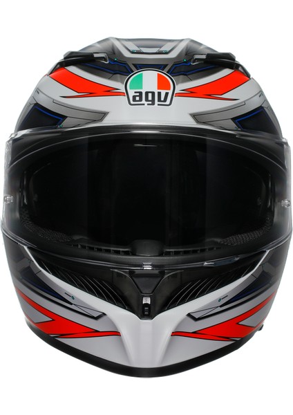K3 E2206 Space Matt White Red Fluo Kapalı Kask