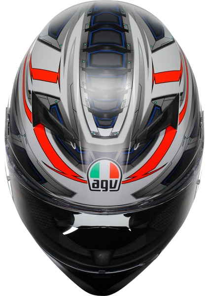 K3 E2206 Space Matt White Red Fluo Kapalı Kask