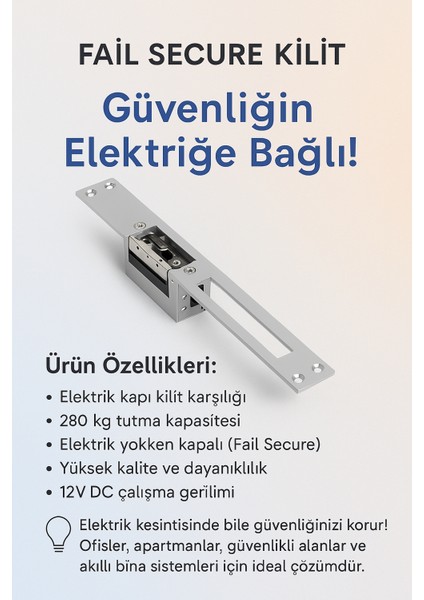 Tırnaklı Elektronik Kapı Kilit Karşılığı(Enerji Yokken Kilitli) modelleri