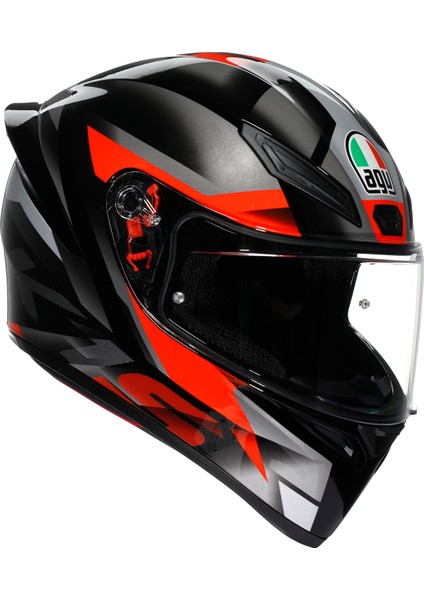 K1 S E2206 Fastlap Black Grey Red Kapalı Kask