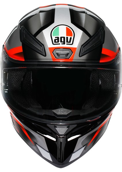 K1 S E2206 Fastlap Black Grey Red Kapalı Kask