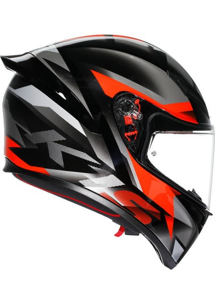 K1 S E2206 Fastlap Black Grey Red Kapalı Kask