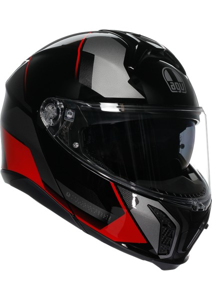 Tourmodular Multi Plk Perception Black Red Çene Açılır Kask