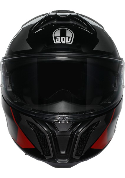 Tourmodular Multi Plk Perception Black Red Çene Açılır Kask
