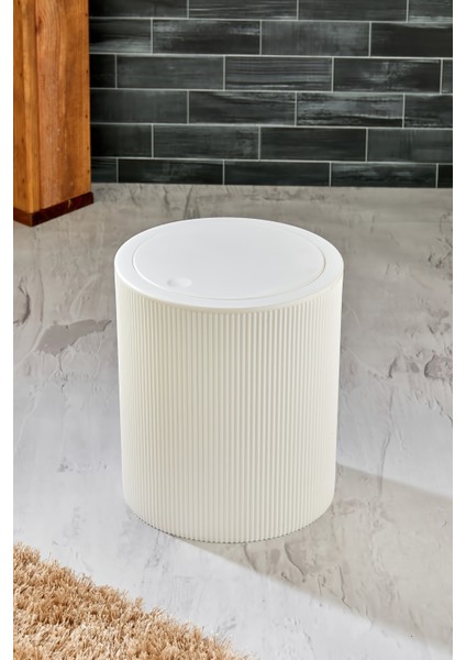 Line Çizgili Yuvarlak Kapaklı Klik Çöp Kovası Banyo Mutfak fiyatları