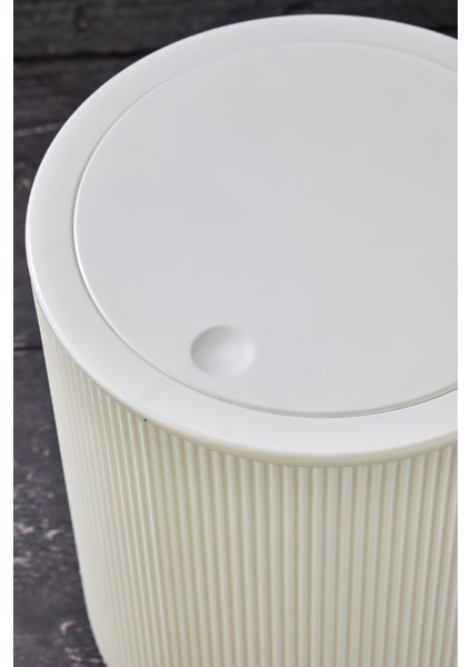 Line Çizgili Yuvarlak Kapaklı Klik Çöp Kovası Banyo Mutfak indirimleri