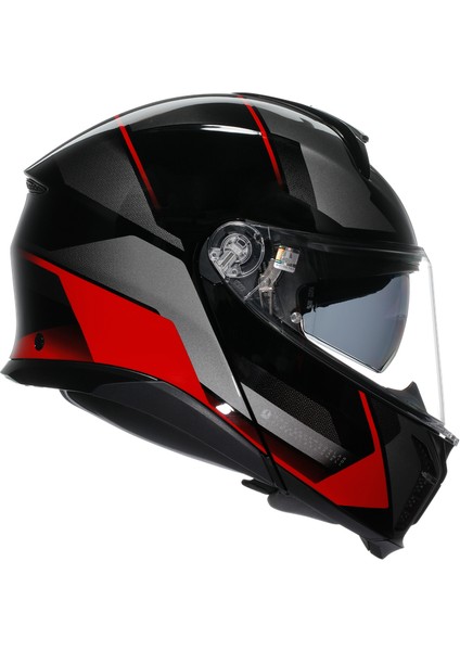 Tourmodular Multi Plk Perception Black Red Çene Açılır Kask