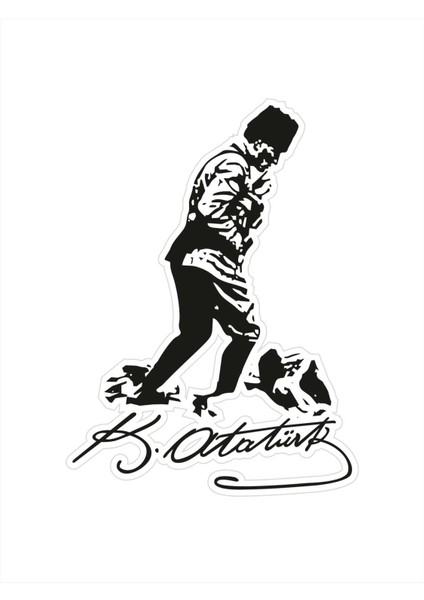 13X18 cm Mustafa Kemal Atatürk Kocatepe Sticker Motor Araba Defter Masa