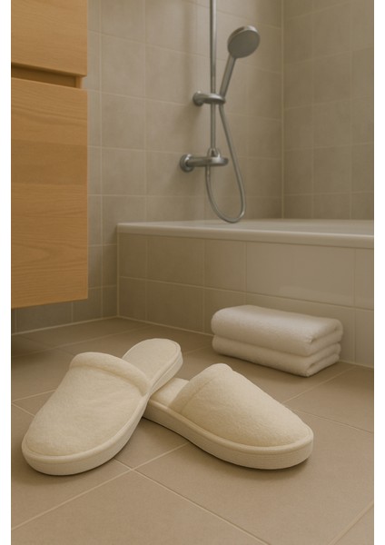 Havlu Terlik | Pamuk | Kaymaz Kalın Taban | Sauna Spa Otel Banyo Ev Misafir Lohusa Terliği