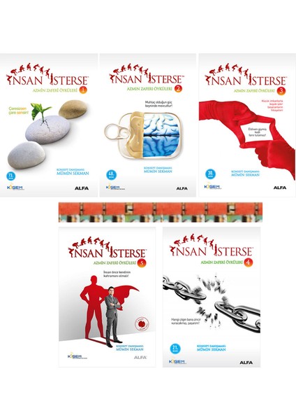 Mümin Sekman Kitaplığı-Insan Isterse-Azmin Zaferi Öyküleri-1-2-3-4-5 (5kitap)