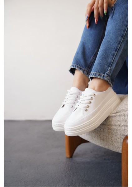 Kadın Blade Keten Yazlık Spor Ayakkabı - Beyaz fırsatları