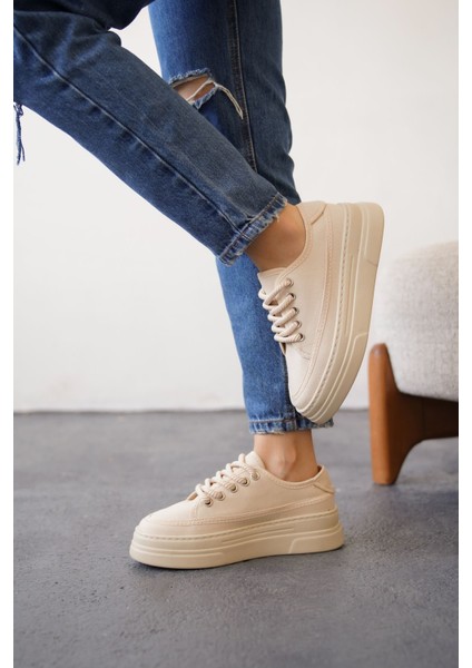 Kadın Blade Keten Yazlık Spor Ayakkabı - Ten modelleri