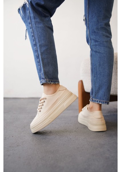 Kadın Blade Keten Yazlık Spor Ayakkabı - Ten fırsatları