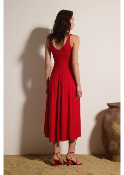 Askılı Midi Elbise