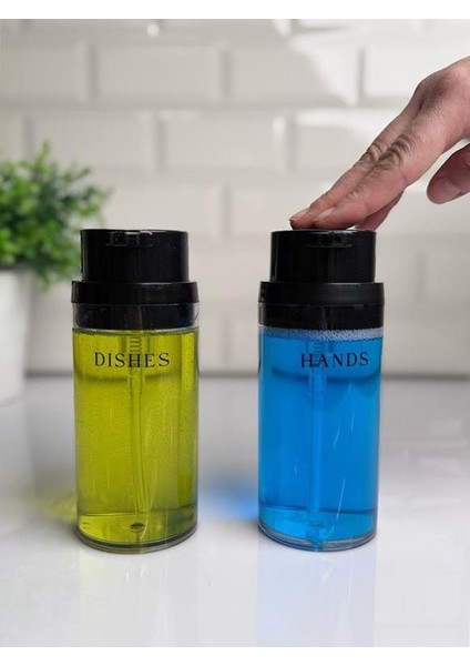Siyah Deluxe Yuvarlak 2'li Şeffaf Sıvı Sabunluk fiyatları