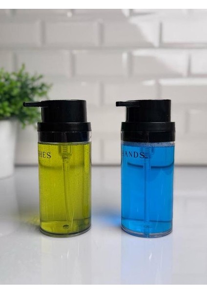 Siyah Deluxe Yuvarlak 2'li Şeffaf Sıvı Sabunluk modelleri