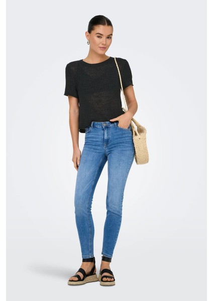 Kadın Onlsunny Kısa Kollu Triko Bluz 15254282 Siyah fiyatları