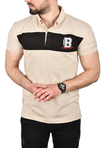 Erkek Slim Fit Nefes Alan Pamuklu Kumaş Dar Kesim Kıvrılmaz Yaka Polo Yaka Tişört 2503019 fiyatları
