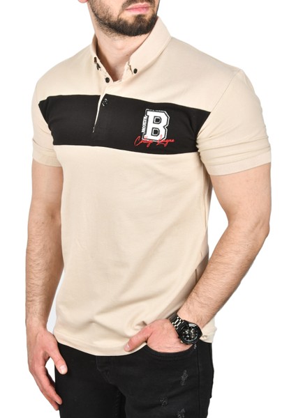 Erkek Slim Fit Nefes Alan Pamuklu Kumaş Dar Kesim Kıvrılmaz Yaka Polo Yaka Tişört 2503019 fırsatları