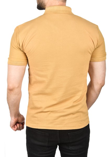 Erkek Slim Fit Nefes Alan Pamuklu Kumaş Dar Kesim Kıvrılmaz Yaka Polo Yaka Tişört 2503019 indirimleri