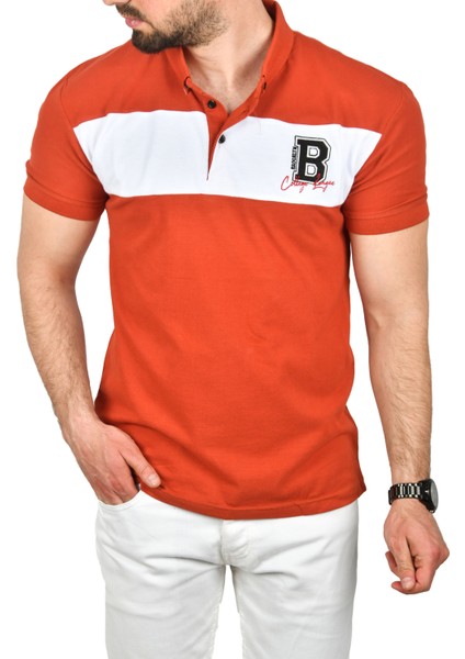 Erkek Slim Fit Nefes Alan Pamuklu Kumaş Dar Kesim Kıvrılmaz Yaka Polo Yaka Tişört 2503019 fırsatları