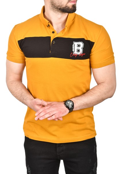 Erkek Slim Fit Nefes Alan Pamuklu Kumaş Dar Kesim Kıvrılmaz Yaka Polo Yaka Tişört 2503019 fırsatları
