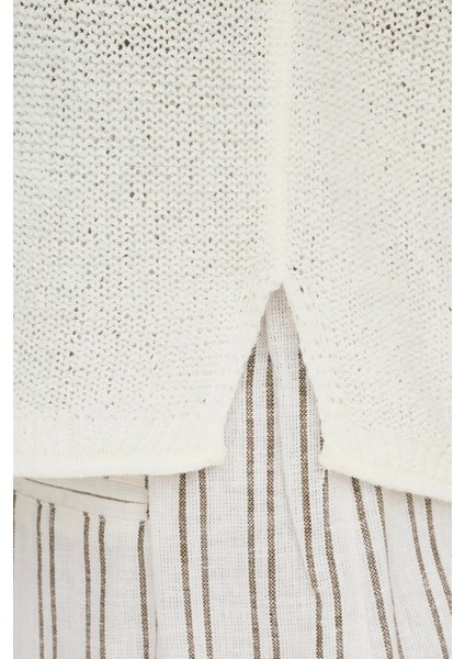 Kadın Onlsunny Kısa Kollu Triko Bluz 15254282 Ekru modelleri