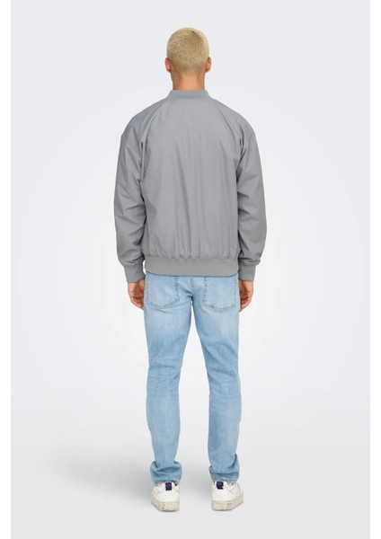 Erkek Onsgavın Ribanalı Mevsimlik Spor Bomber Ceket 22030757 Gri fırsatları