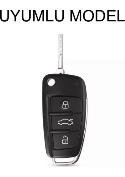 Lüx Audi A1 A3 A4 A5A 6A A7 Q3 Q5 Q7 Silikon Anahtar Koruma Kılıfı Petek Desenli Gri Renk
