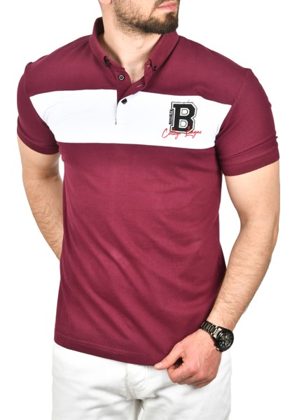 Erkek Slim Fit Nefes Alan Pamuklu Kumaş Dar Kesim Kıvrılmaz Yaka Polo Yaka Tişört 2503019 fırsatları