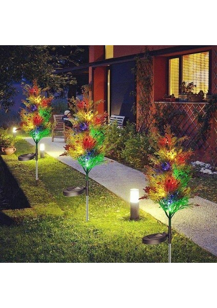 2 Li Solar Renkli Ledli Çam Ağacı - Güneş Enerjili LED - Çam Ağacı Bahçe Aydınlatması indirimleri
