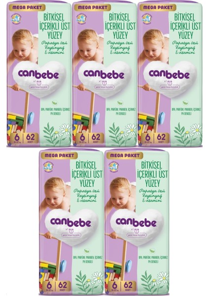 Bebek Bezi Beden:6 (15-27kg) Exstra Large 310 Adet Mega Fırsat Pk