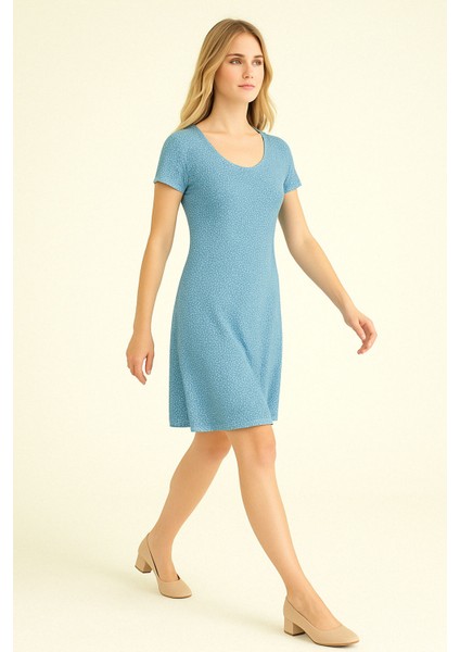 Dökümlü Rahat Kalıp Günlük Penye Kumaş Elbise indirimleri