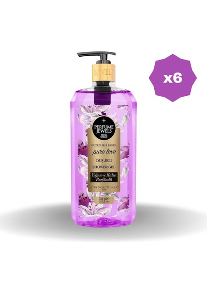 Pure Love Duş Jeli Pet Şişe 750 ml - 6 Adet
