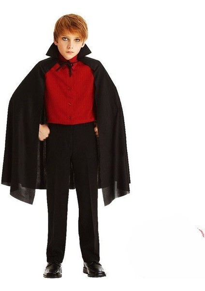 Siyah Yakalı Pelerin - Vampir Pelerin - Dracula Pelerin 90 cm